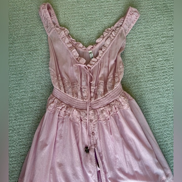 Free People Pink Lace Trim Maxi Dress - Picture 8 of 11